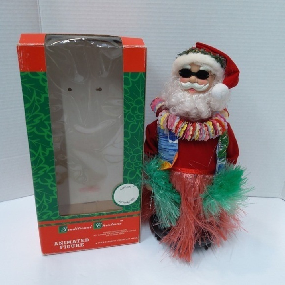Vintage Rocking Hula Santa Dancing & Singing Hawaiian Santa - Picture 5 of 5